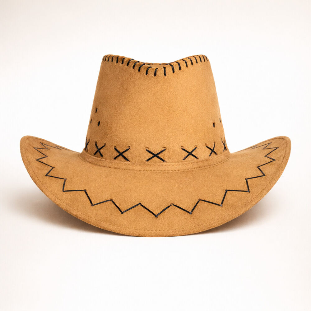 A blank tan Sonison cowboy hat, ready for your logo
